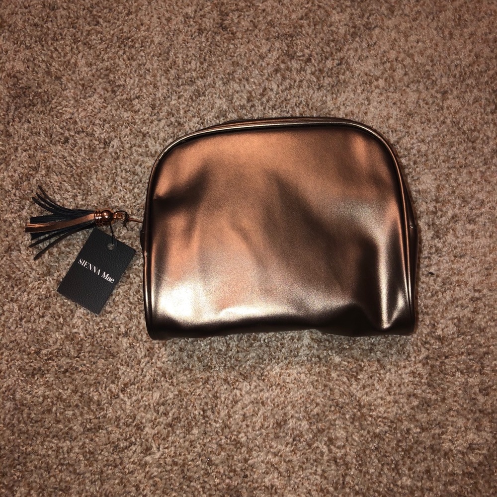 NWT Sienna Mae Bronze Metallic Makeup Cosmetic Bag